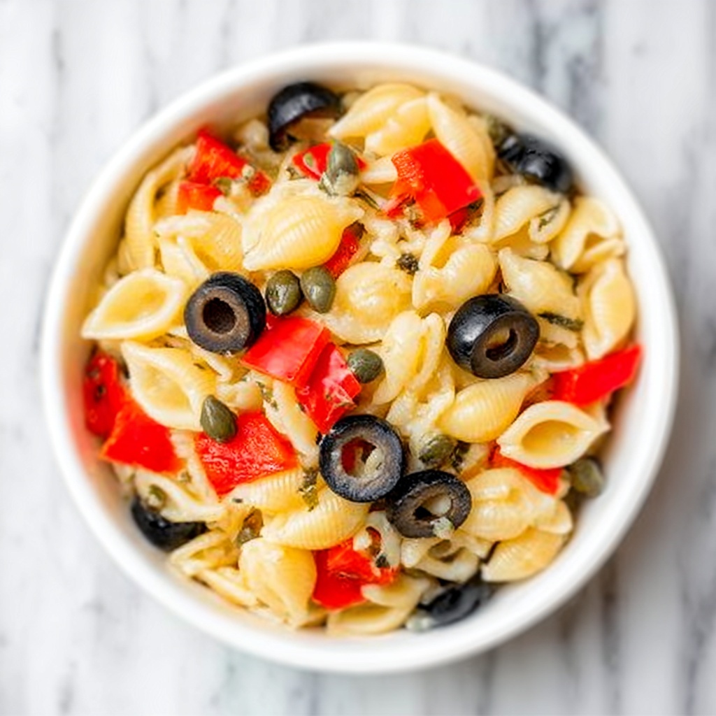 Orzo Salad with Roasted Red Peppers, Capers, Artichokes, and Olives Recipe - Recipe Image