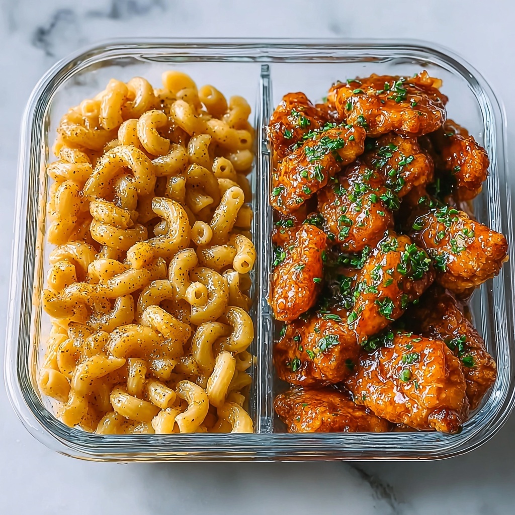 High Protein Honey Garlic Butter Chicken with Mac & Cheese Recipe - Recipe Image