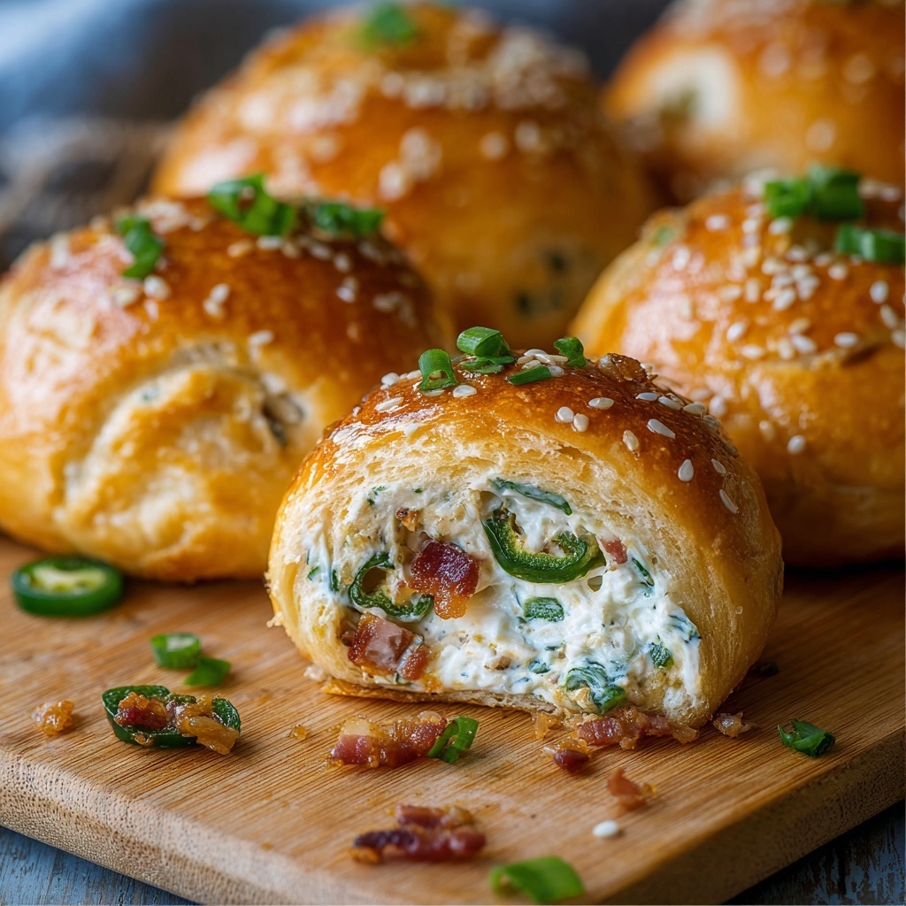 Jalapeño Popper Stuffed Rolls Recipe - Recipe Image