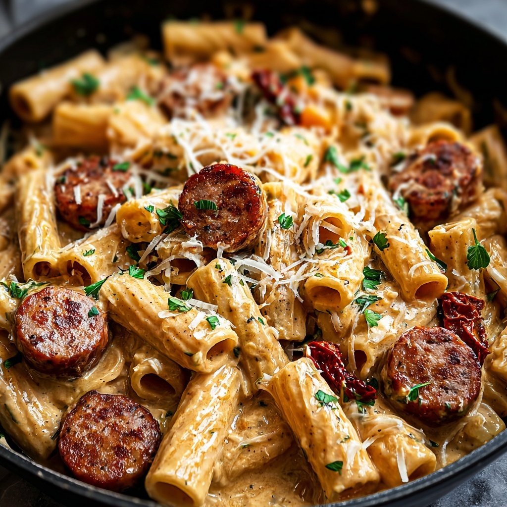 Creamy Cajun Sausage Pasta Recipe - Recipe Image