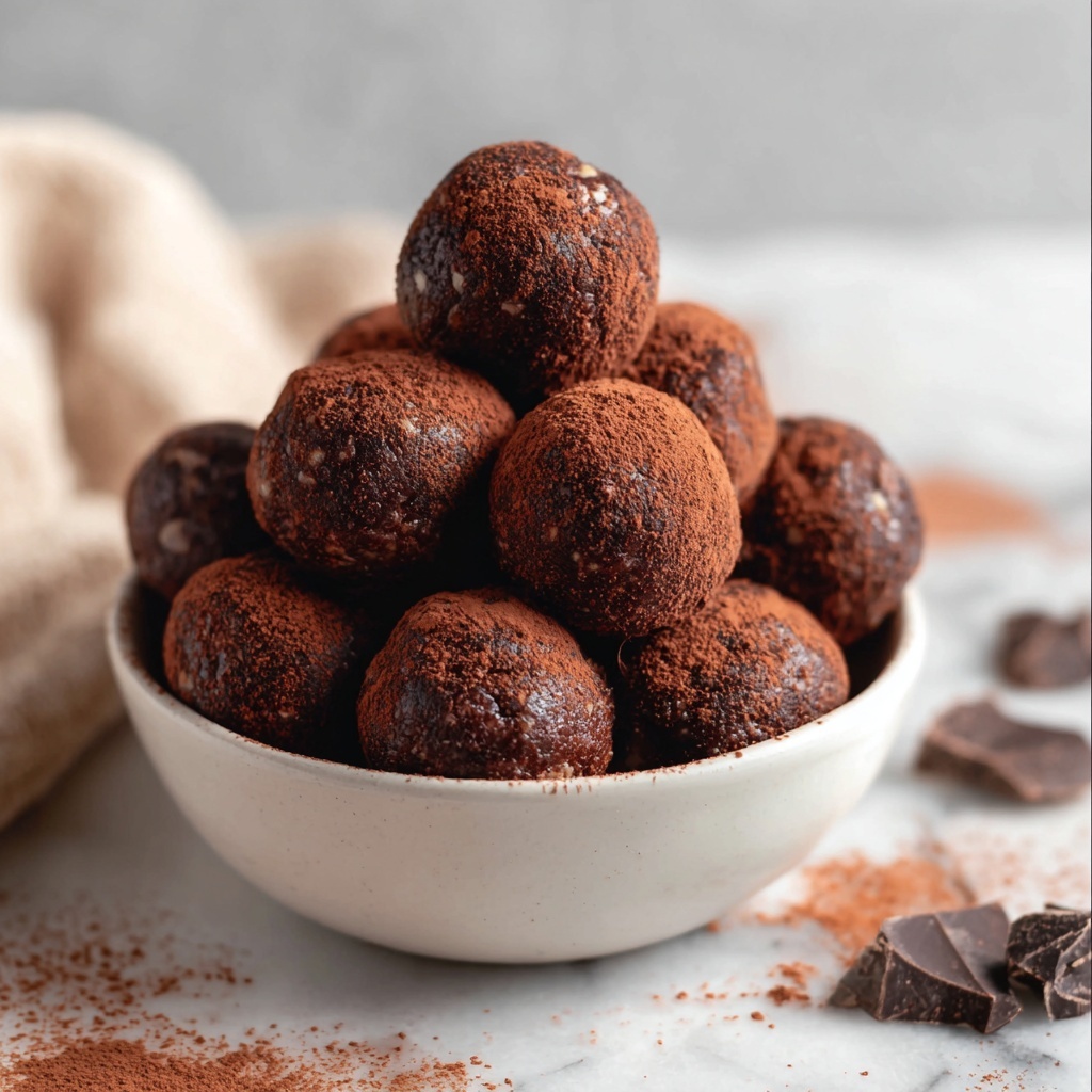 Vegan Chocolate Peanut Butter Energy Balls Recipe - Recipe Image