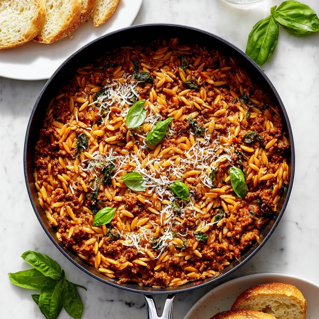 Ground Beef and Orzo Skillet Recipe - Recipe Image