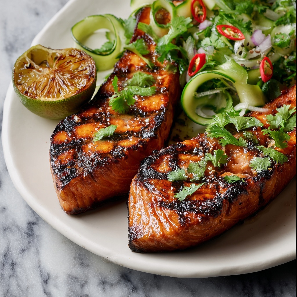 Soy Salmon Steak with Sambal Salad Recipe - Recipe Image
