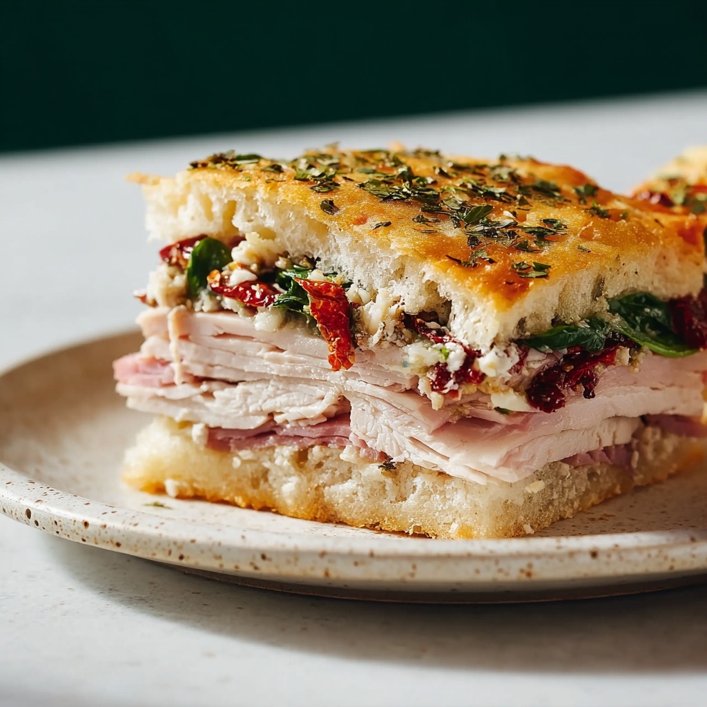 Trader Joe’s Sun-Dried Tomato Focaccia Turkey Sandwich Recipe - Recipe Image