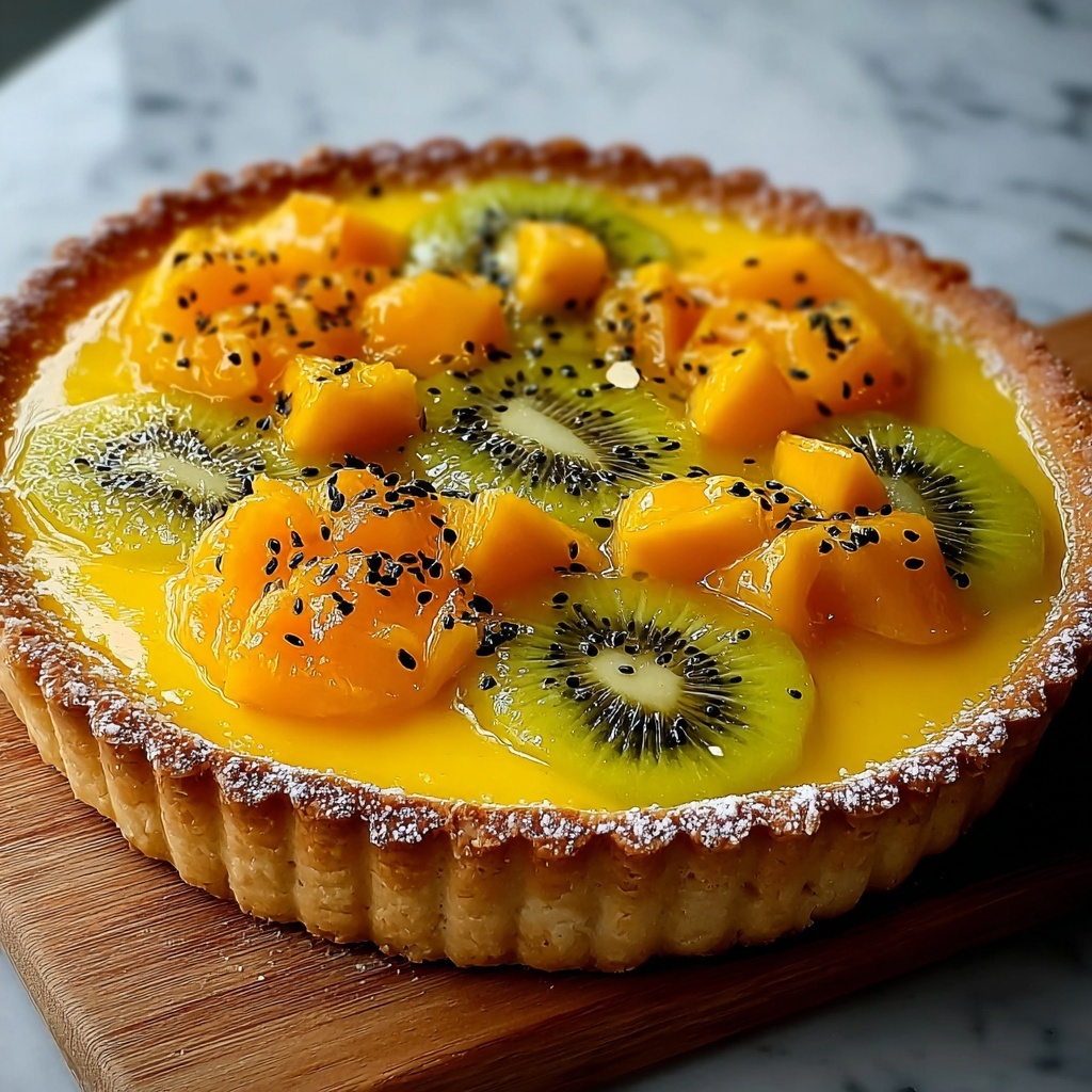 Mango and Passionfruit Anzac Tart Recipe - Recipe Image