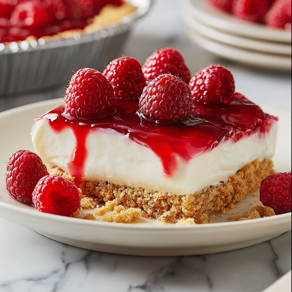 No Bake Raspberry Cream Pie Recipe - Recipe Image