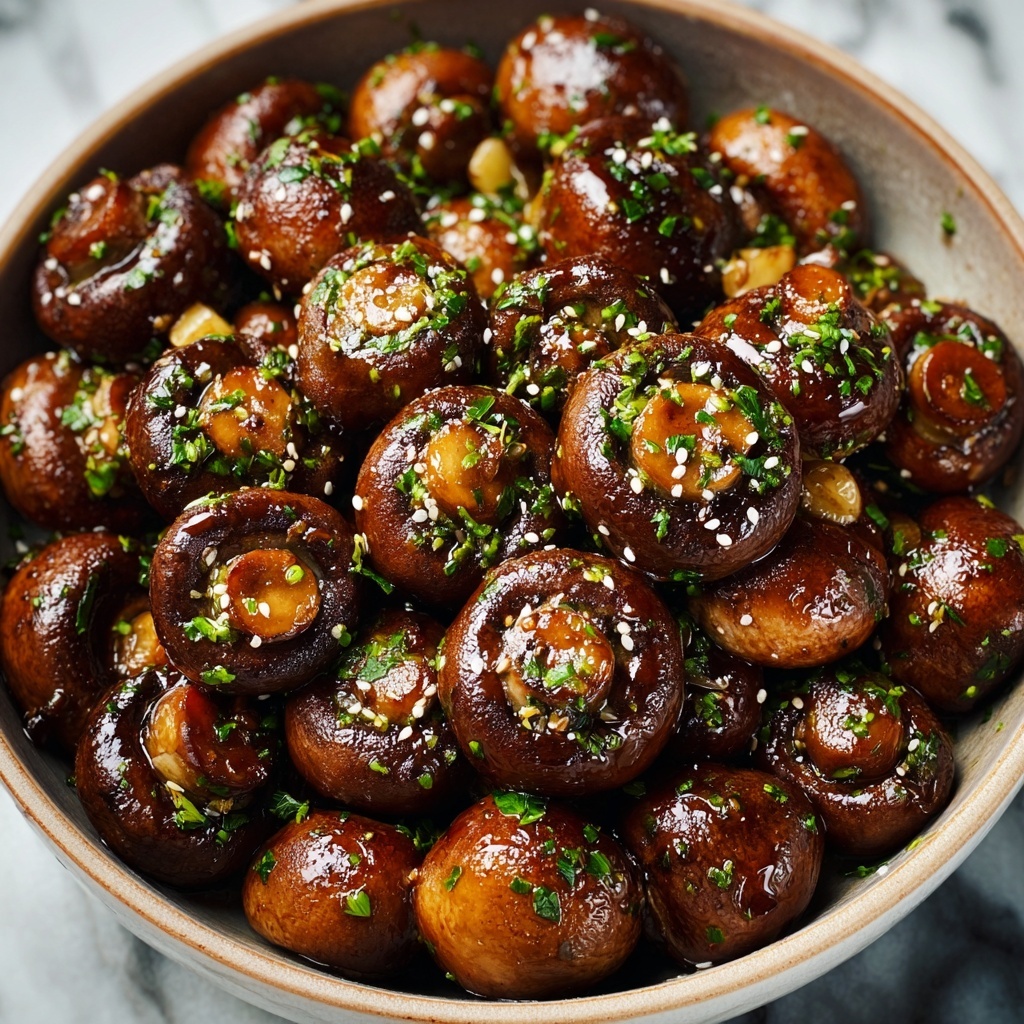 Balsamic Soy Roasted Garlic Mushrooms Recipe - Recipe Image