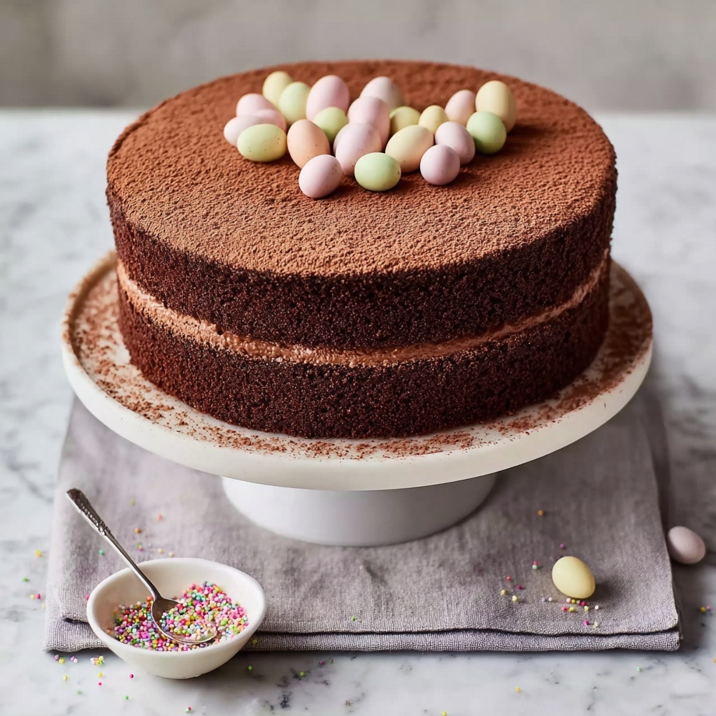 Easter Chocolate Truffle Cake Recipe - Recipe Image