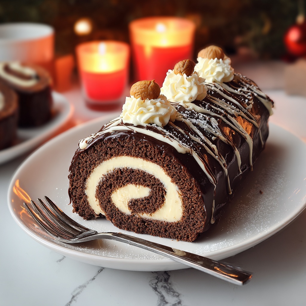 Yule Log Cake (Bûche de Noël) Recipe - Recipe Image