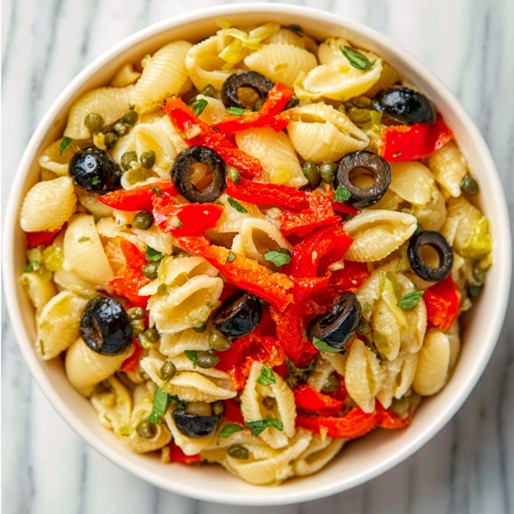 Orzo Salad with Roasted Red Peppers, Capers, Artichokes, and Olives Recipe - Recipe Image