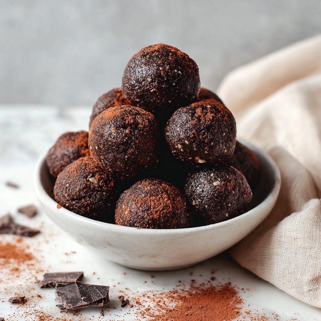 Vegan Chocolate Peanut Butter Energy Balls Recipe - Recipe Image