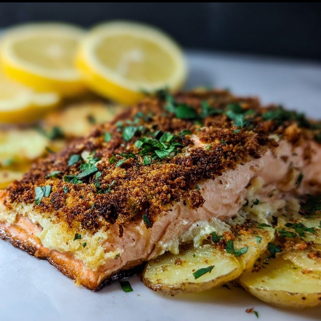 Potato-Crusted Salmon: A Crispy and Elegant Dinner Recipe - Recipe Image