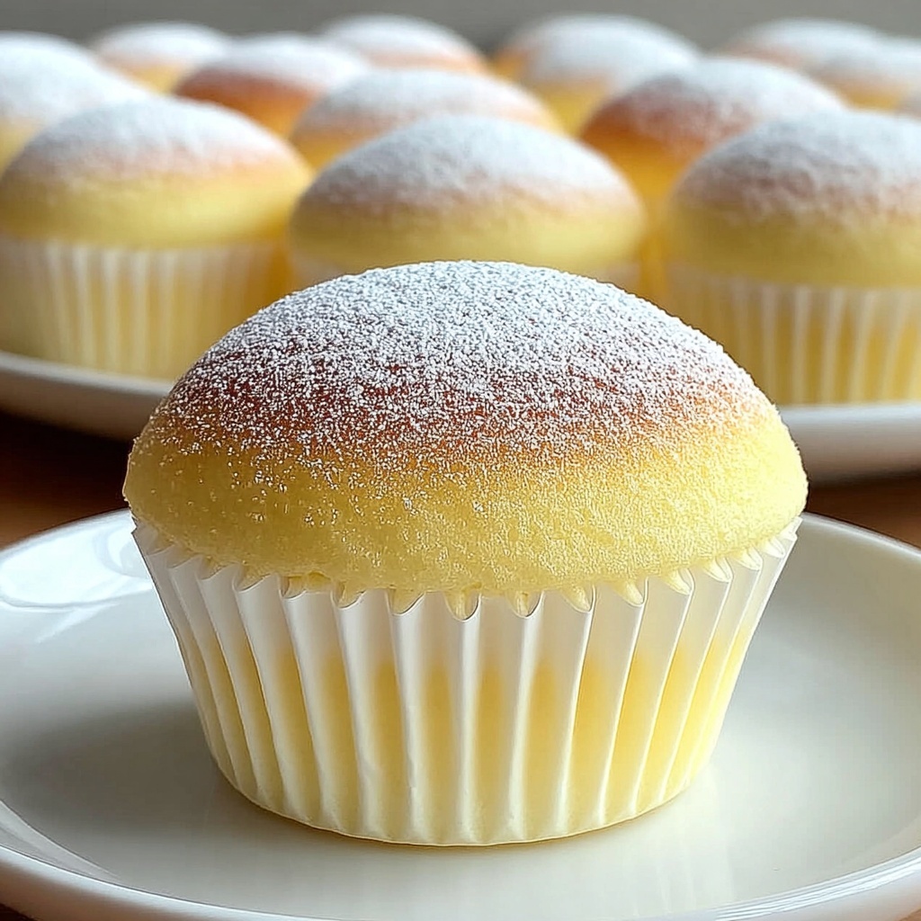 Fluffy Japanese Cotton Cheesecake Cupcakes Recipe - Recipe Image