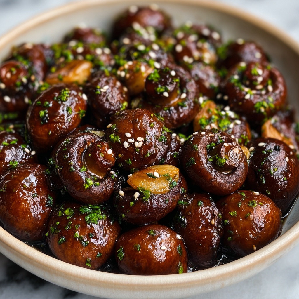 Balsamic Soy Roasted Garlic Mushrooms Recipe - Recipe Image