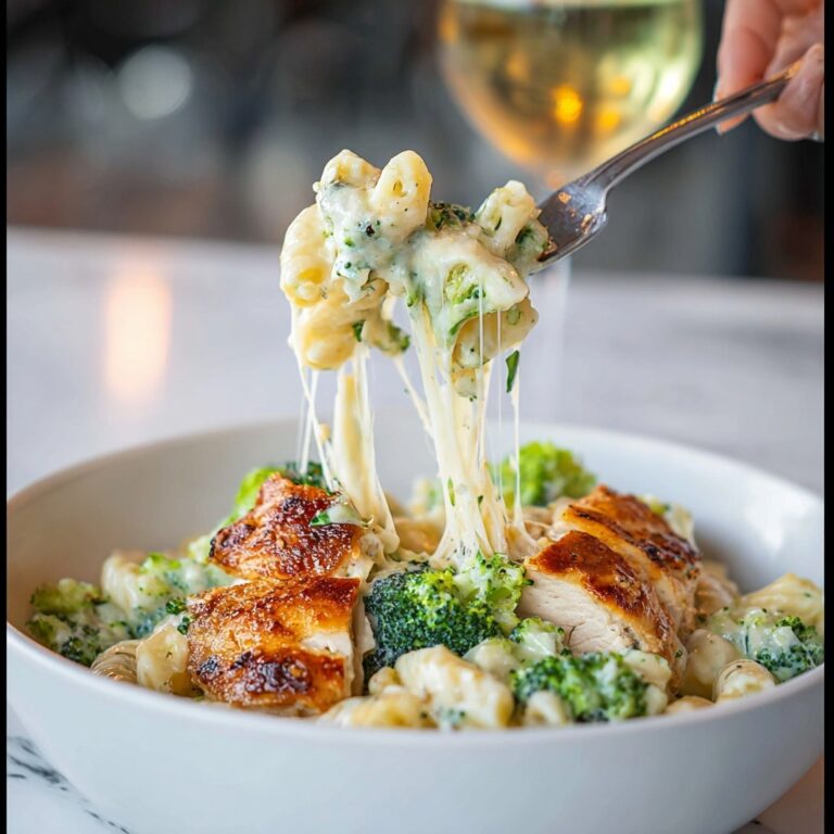 Tuscan Chicken with Creamy Broccoli Alfredo Penne Recipe