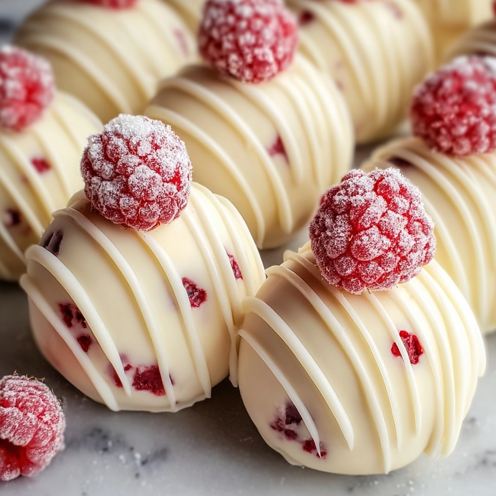 White Chocolate Raspberry Cheesecake Balls Recipe - Recipe Image