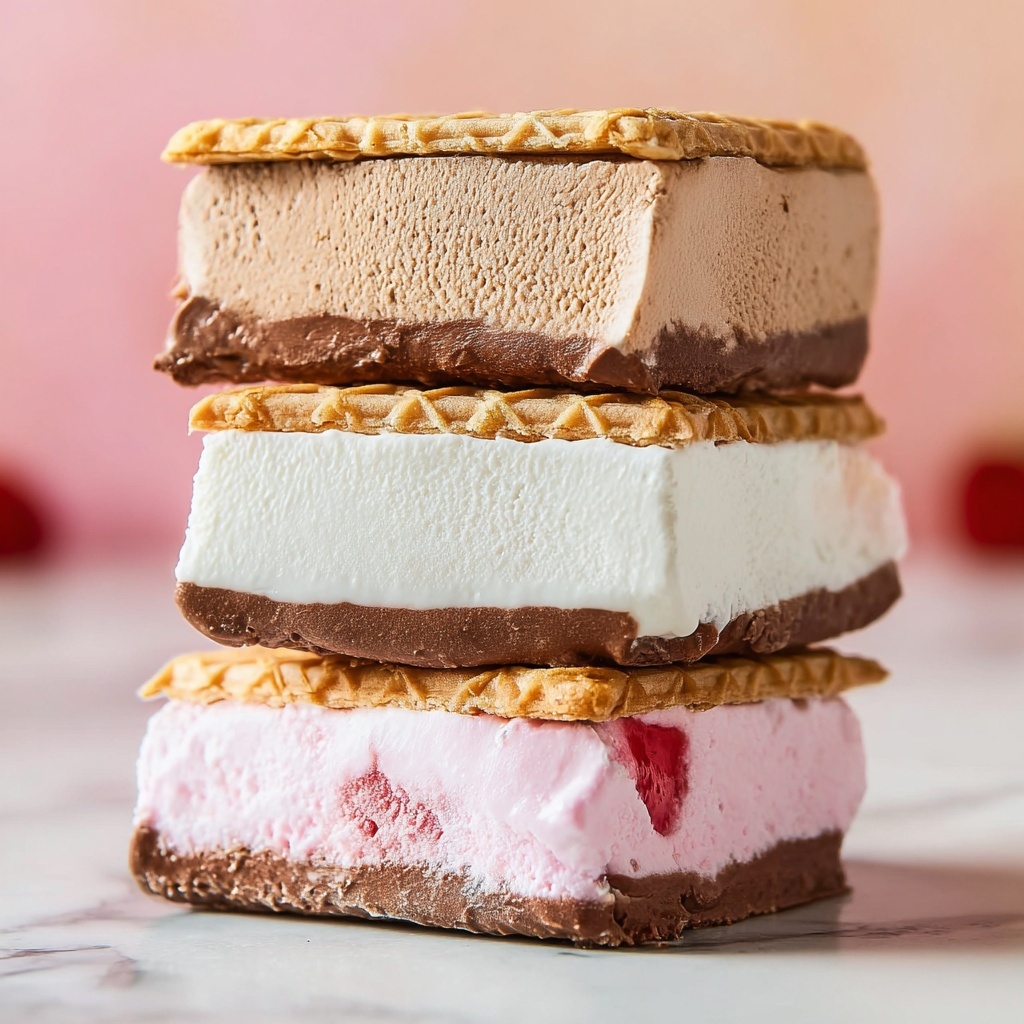 Neapolitan Ice Cream with Strawberry, Chocolate, and Vanilla Layers Recipe - Recipe Image