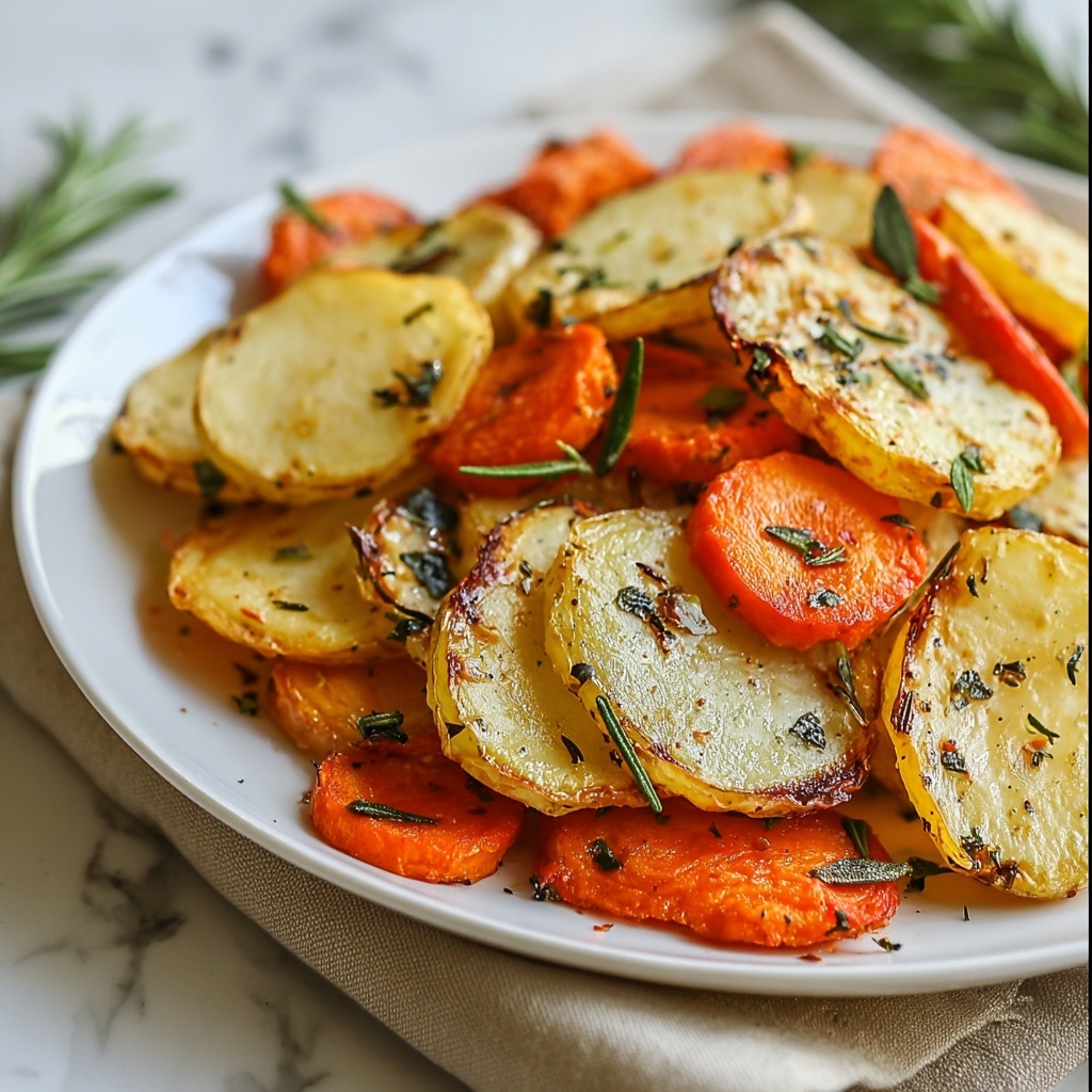 Garlic Herb Roasted Potatoes, Carrots, and Zucchini Recipe - Recipe Image
