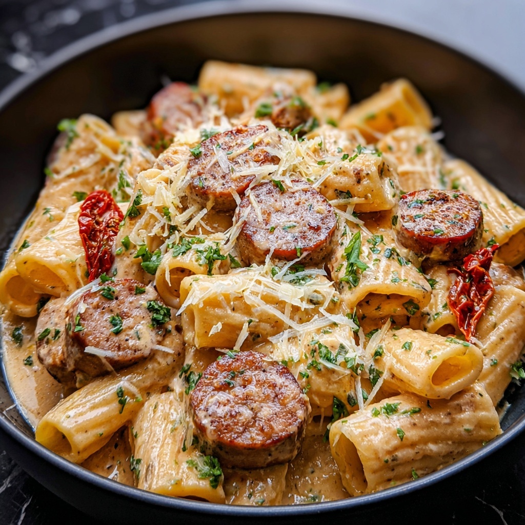 Creamy Cajun Sausage Pasta Recipe - Recipe Image