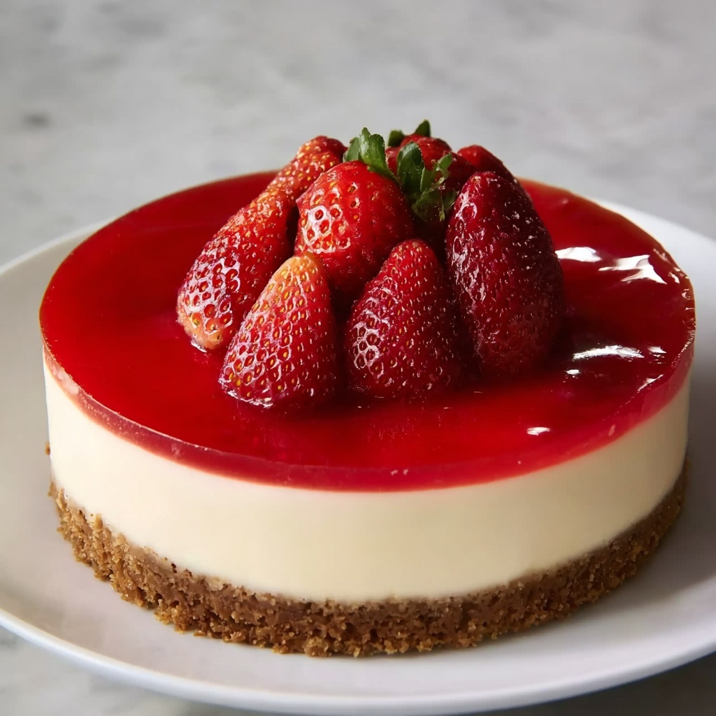 Perfect Cheesecake with Strawberry Topping Recipe - Recipe Image