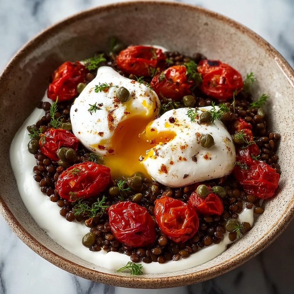 Mediterranean Braised Lentils with Poached Egg Recipe - Recipe Image