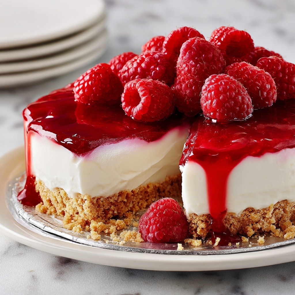 No Bake Raspberry Cream Pie Recipe - Recipe Image