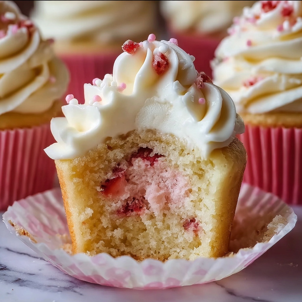 White Chocolate Strawberry Cupcakes Recipe - Recipe Image