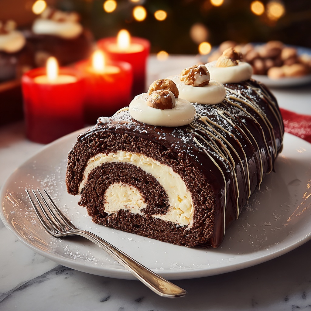 Yule Log Cake (Bûche de Noël) Recipe - Recipe Image
