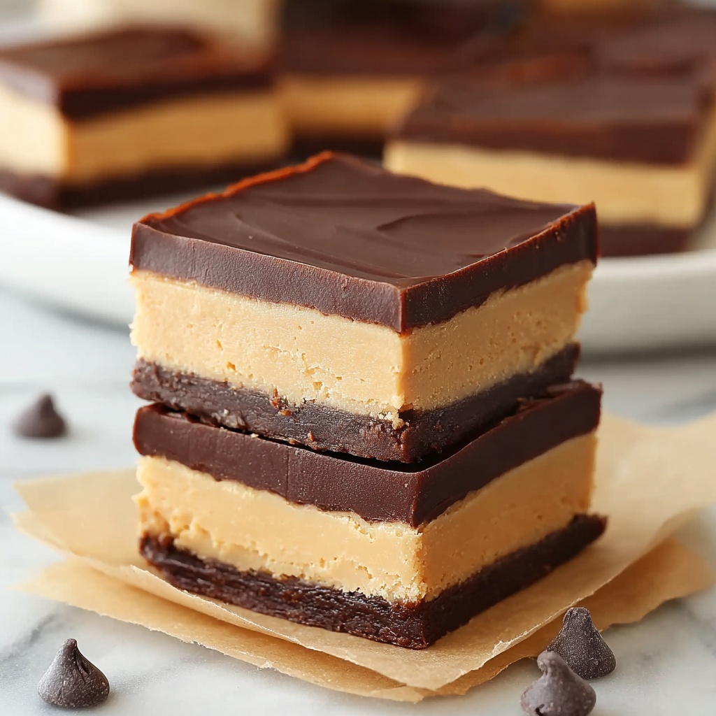 No-Bake Peanut Butter Buckeye Bars Recipe - Recipe Image