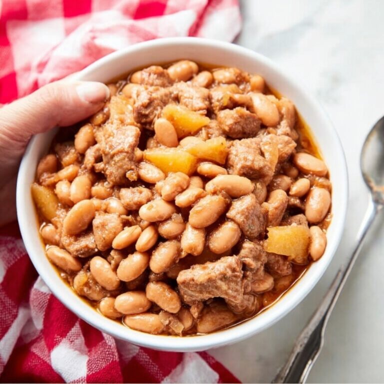 Slow Cooker Baked Beans with Pulled Pork and Pineapple Recipe
