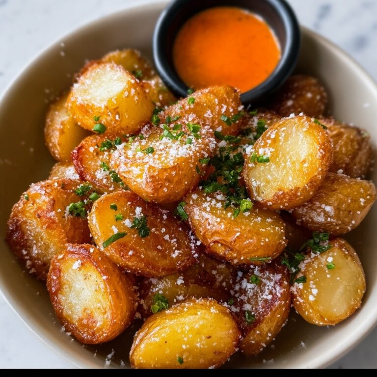 Crunchy Parmesan Crusted Potatoes with Tobiko Gochujang Dip Recipe