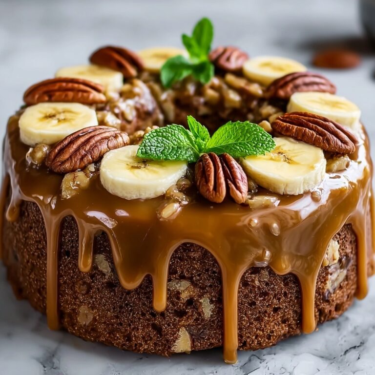 Banana Pecan Caramel Cake Recipe