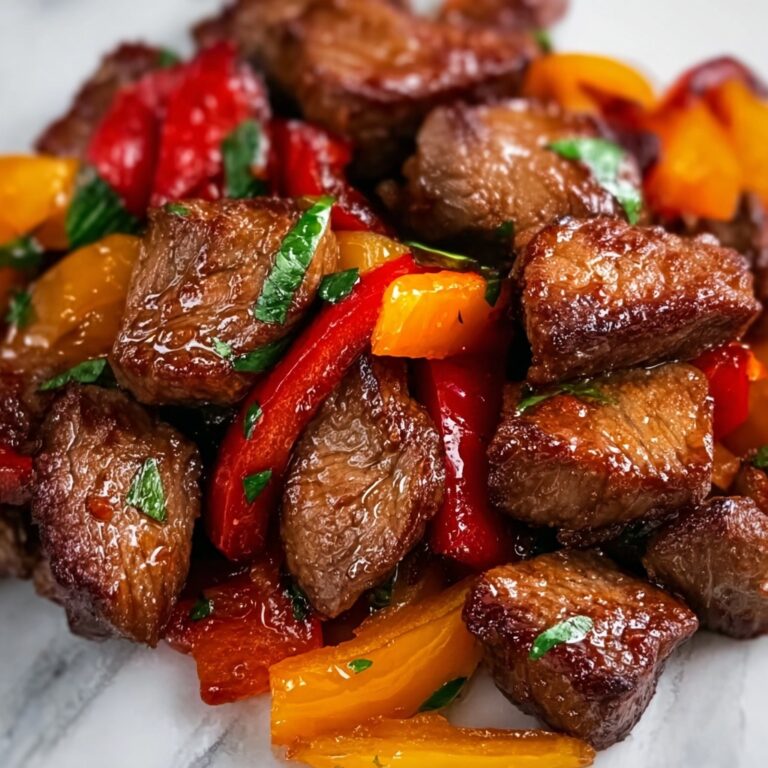 Air Fryer Honey Garlic Steak Sweet Pepper Bites Recipe