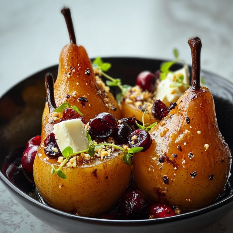 Baked Pears with Feta, Honey, and Cranberries Recipe