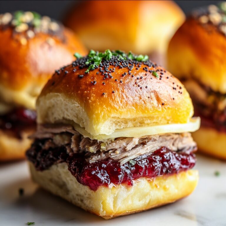 Baked Cranberry Turkey Sliders with Havarti & Poppy Seed Topping Recipe