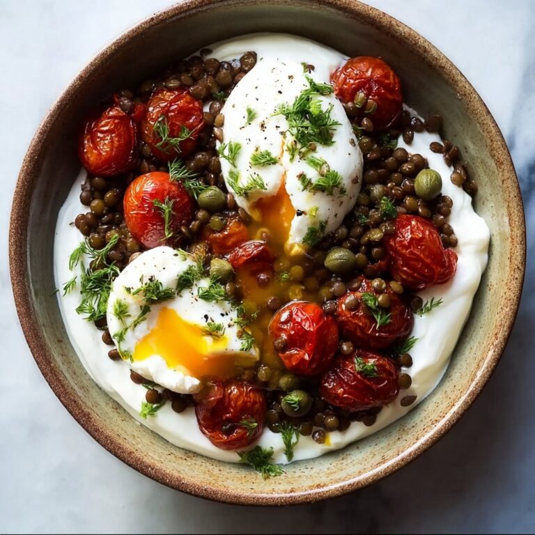 Mediterranean Braised Lentils with Poached Egg Recipe