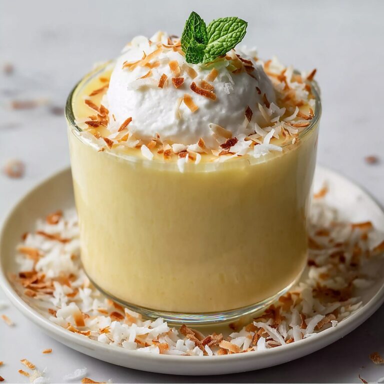 Creamy Coconut Pudding with Toasted Coconut Flakes Recipe