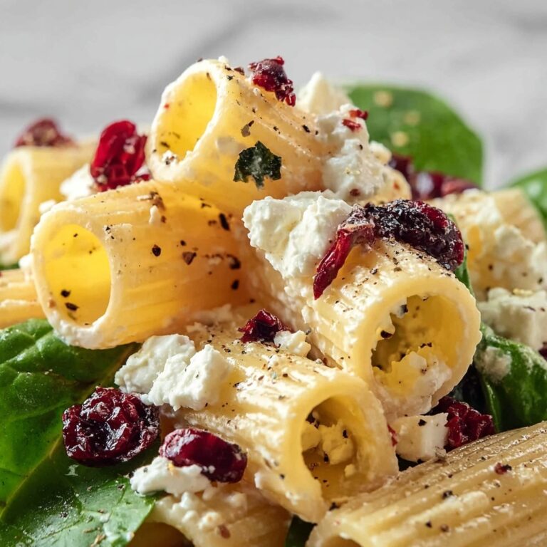 Feta & Cranberry Rigatoni Salad with Lemon Vinaigrette Recipe