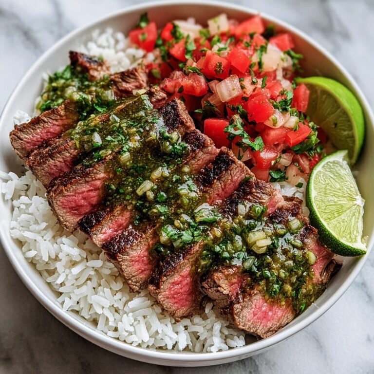 Skirt Steak Rice Bowls with Chimichurri Sauce Recipe