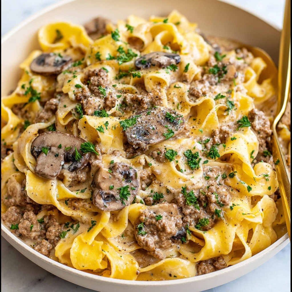 One-Pot Ground Beef Stroganoff Recipe - Recipe Image