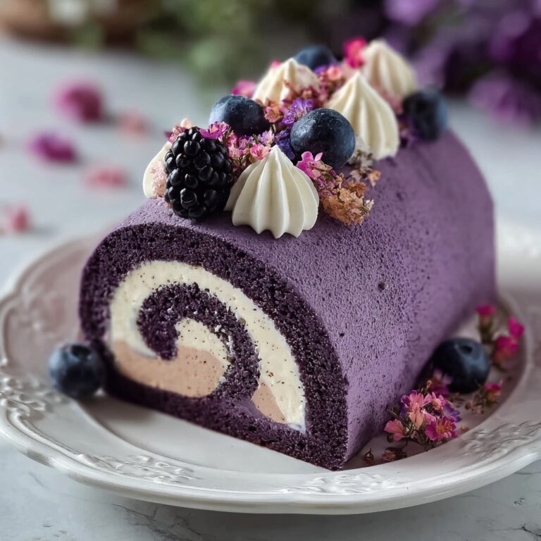 Purple Velvet Cake Roll with Cream Cheese Filling Recipe