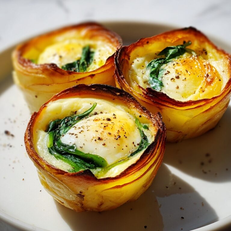 Spinach & Egg Soufflé in Potato Puff Cups Recipe