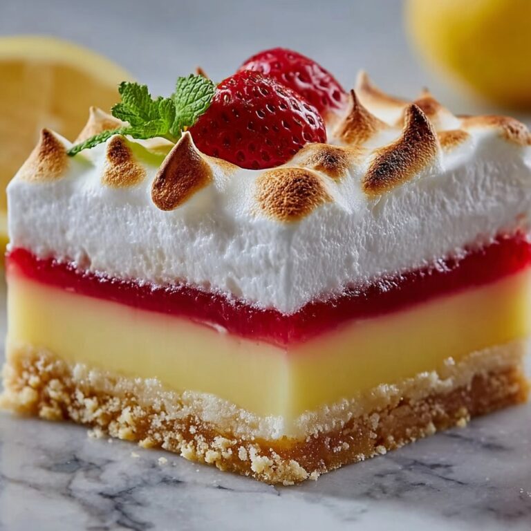 Lemon Pie Bars with Strawberry Meringue Recipe