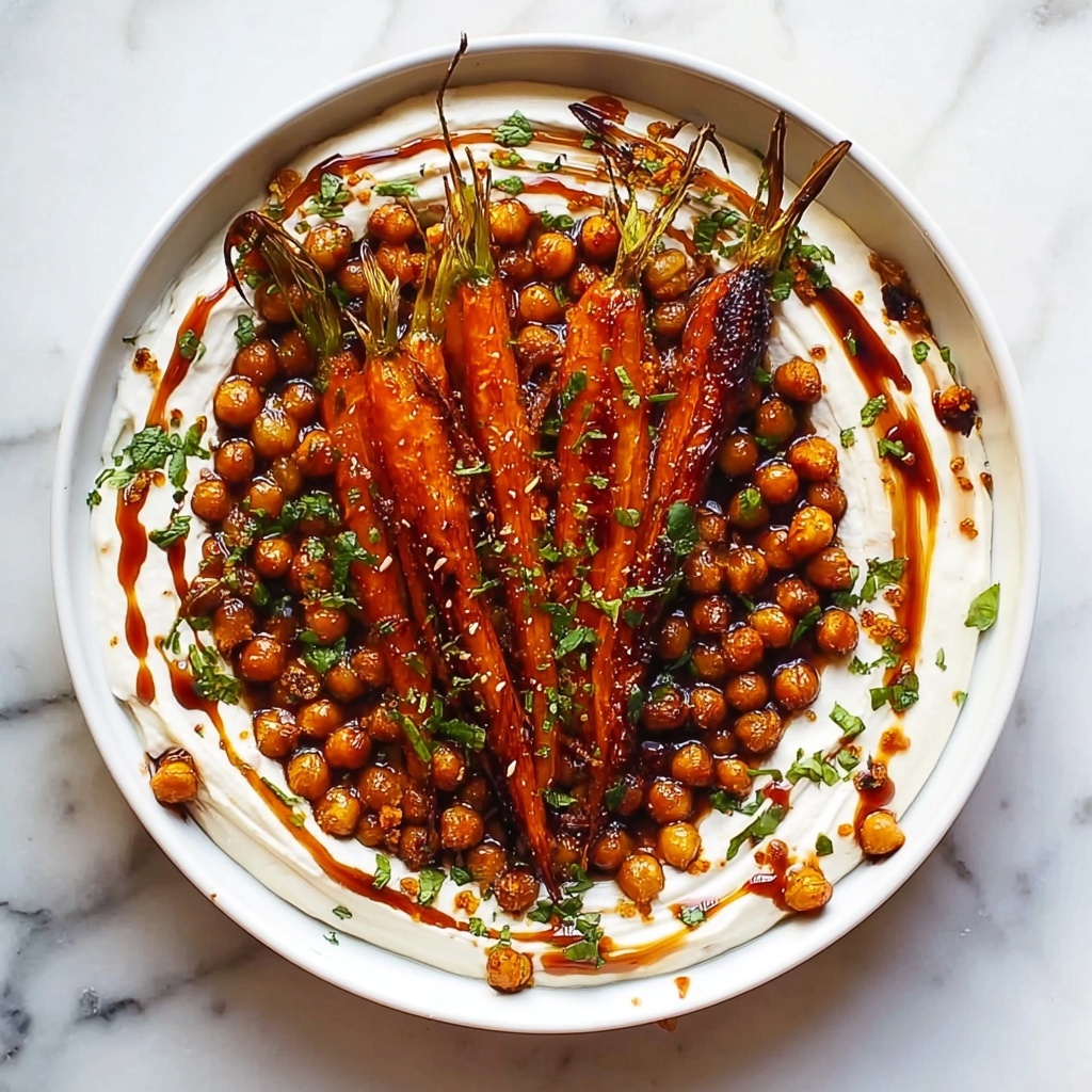 Spicy Maple Roast Carrots with Crispy Chickpeas and Yogurt Sauce Recipe - Recipe Image