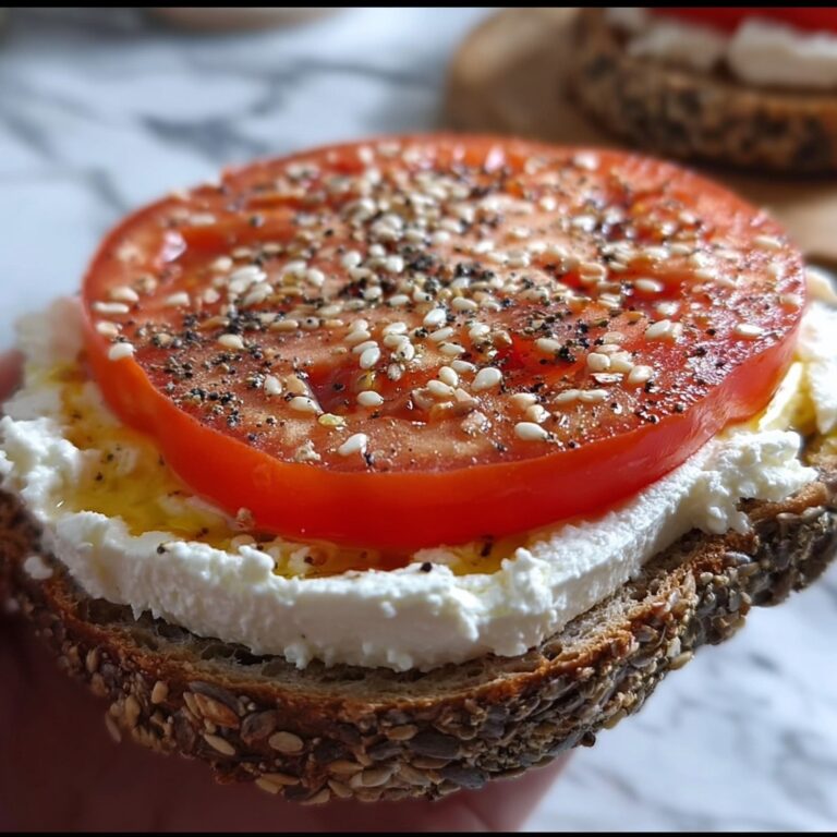 Ricotta & Tomato Toast with Sesame Seeds & Olive Oil Recipe
