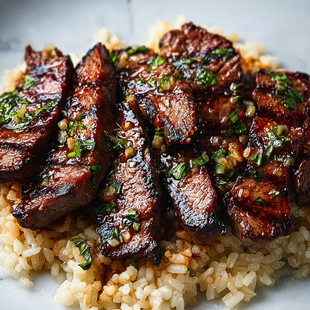 Honey Garlic Butter Steak and Rice Skillet Recipe - Recipe Image