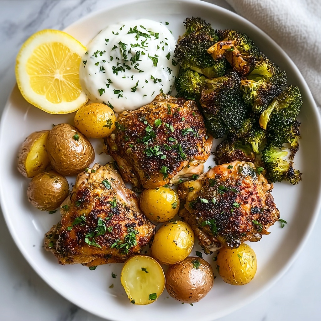 Lemon Garlic Chicken with Parmesan Herb Sauce Recipe - Recipe Image