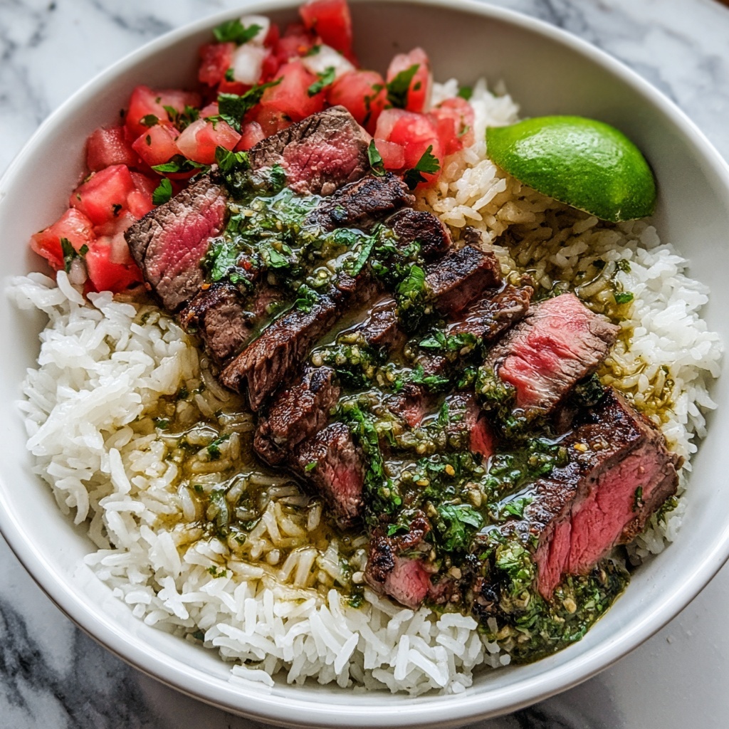 Skirt Steak Rice Bowls with Chimichurri Sauce Recipe - Recipe Image