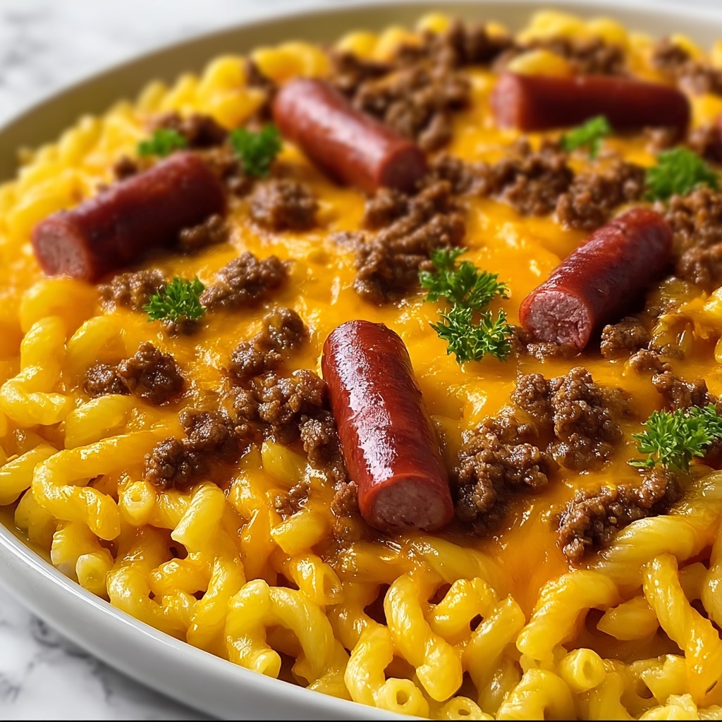 Loaded Chili Cheese Dog Pasta Recipe - Recipe Image