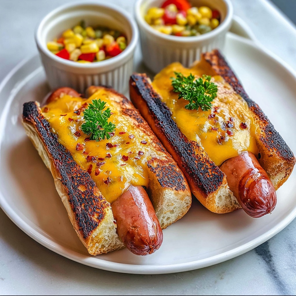 Air Fryer Grilled Cheese Hot Dogs Recipe - Recipe Image